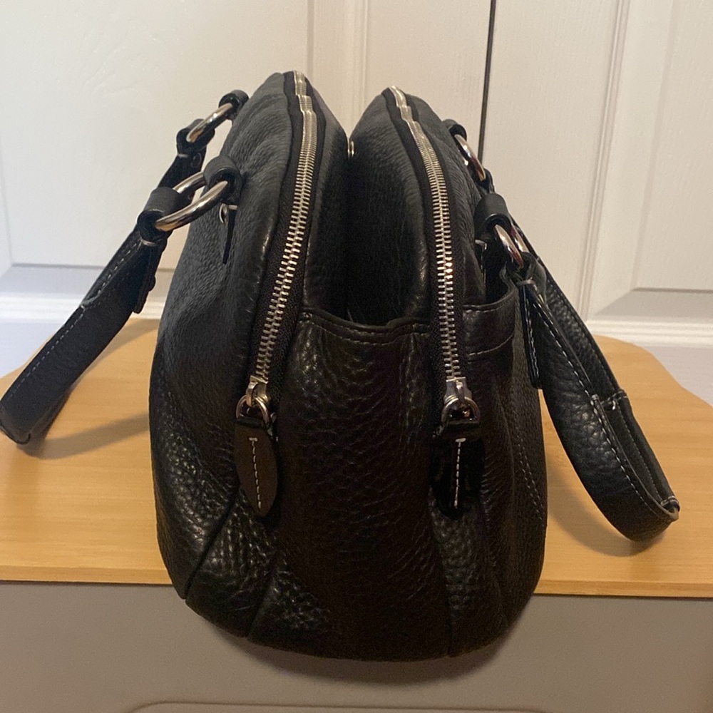 COACH🖤Penelope Black🖤Pebbled Leather Three Compartment Satchel/Like New - Picture 6 of 16